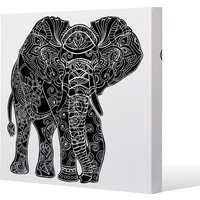 Benjamin Tate Design Elephant Silhouette (Canvas Print) / 77 x 77 x 4cm in Natural | Size: 77 x 77 x 4 cm