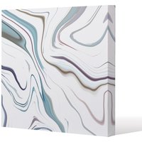 Benjamin Tate Design Blue Rippled Marble (Canvas Print) / 77 x 77 x 4cm in Natural | Size: 77 x 77 x 4 cm