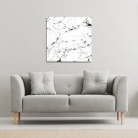 Benjamin Tate Design Thin Black Marble (Canvas Print) / 61 x 61 x 4cm in Natural | Size: 61 x 61 x 4 cm