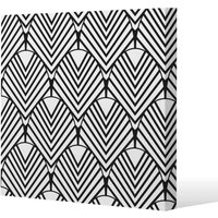 Benjamin Tate Design Black Geometric Decoration (Canvas Print) / 101 x 101 x 4cm in Natural | Size: 101 x 101 x 4 cm