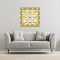 Benjamin Tate Design Golden Semi Circles (Canvas Print) / 90 x 90 x 4cm in Natural | Size: 90 x 90 x 4 cm