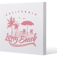 Benjamin Tate Design Cali Long Beach (Canvas Print) / 61 x 61 x 4cm in Natural | Size: 61 x 61 x 4 cm