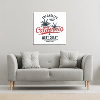 Benjamin Tate Design Cali West Coast (Canvas Print) / 46 x 46 x 4cm in Natural | Size: 46 x 46 x 4 cm
