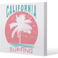 Benjamin Tate Design California Surfing (Canvas Print) / 127 x 127 x 4cm in Natural | Size: 127 x 127 x 4 cm