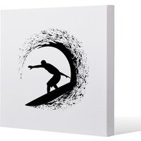 Benjamin Tate Design Surfer Silhouette (Canvas Print) / 77 x 77 x 4cm in Natural | Size: 77 x 77 x 4 cm