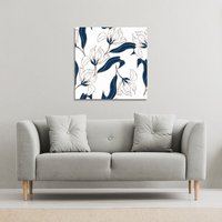 Benjamin Tate Design White Flowers (Canvas Print) / 77 x 77 x 4cm in Natural | Size: 77 x 77 x 4 cm