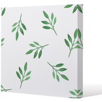 Benjamin Tate Design Green Leaf (Canvas Print) / 77 x 77 x 4cm in Natural | Size: 77 x 77 x 4 cm