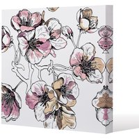 Benjamin Tate Design Flower Illustration (Canvas Print) / 61 x 61 x 4cm in Natural | Size: 61 x 61 x 4 cm