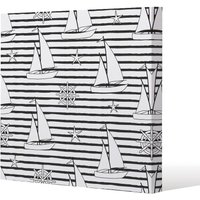 Benjamin Tate Design Sailboats (Canvas Print) / 46 x 46 x 4cm in Natural | Size: 46 x 46 x 4 cm