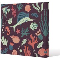 Benjamin Tate Design Sealife (Canvas Print) / 61 x 61 x 4cm in Natural | Size: 61 x 61 x 4 cm