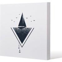 Benjamin Tate Design Sailboat at Sea (Canvas Print) / 90 x 90 x 4cm in Natural | Size: 90 x 90 x 4 cm
