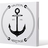 Benjamin Tate Design Nautical Anchor (Canvas Print) / 61 x 61 x 4cm in Natural | Size: 61 x 61 x 4 cm