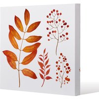 Benjamin Tate Design Orange Autumn Leaves (Canvas Print) / 114 x 114 x 4cm in Natural | Size: 114 x 114 x 4 cm