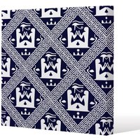 Benjamin Tate Design Egyptian Hieroglyphs in Navy (Canvas Print) / 77 x 77 x 4cm in Natural | Size: 77 x 77 x 4 cm