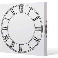Benjamin Tate Design Roman Numeral Clock (Canvas Print) / 46 x 46 x 4cm in Natural | Size: 46 x 46 x 4 cm