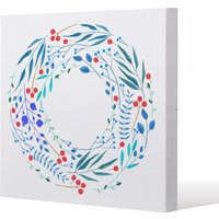 Benjamin Tate Design Blue Decorative Reath (Canvas Print) / 127 x 127 x 4cm in Natural | Size: 127 x 127 x 4 cm