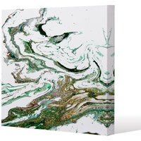 Benjamin Tate Design Green & Gold Marble (Canvas Print) / 77 x 77 x 4cm in Natural | Size: 77 x 77 x 4 cm