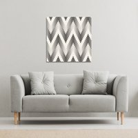 Benjamin Tate Design Geometric Zig Zag (Canvas Print) / 114 x 114 x 4cm in Natural | Size: 114 x 114 x 4 cm