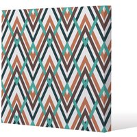 Benjamin Tate Design Coloured Geometric Zig Zag (Canvas Print) / 127 x 127 x 4cm in Natural | Size: 127 x 127 x 4 cm