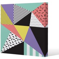 Benjamin Tate Design Retro Themed Geometrics (Canvas Print) / 61 x 61 x 4cm in Natural | Size: 61 x 61 x 4 cm
