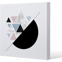 Benjamin Tate Design Triangles & Semi Circle Pattern (Canvas Print) / 61 x 61 x 4cm in Natural | Size: 61 x 61 x 4 cm