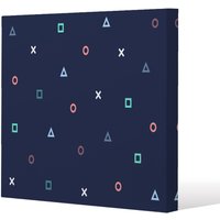 Benjamin Tate Design Hipster Pattern (Canvas Print) / 46 x 46 x 4cm in Natural | Size: 46 x 46 x 4 cm
