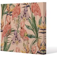 Benjamin Tate Design Tropical Flamingo (Canvas Print) / 77 x 77 x 4cm in Natural | Size: 77 x 77 x 4 cm