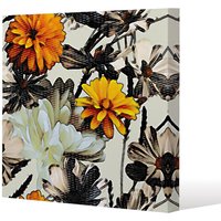 Benjamin Tate Design Orange Flower Print (Canvas Print) / 77 x 77 x 4cm in Natural | Size: 77 x 77 x 4 cm