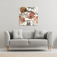 Benjamin Tate Design Watercolour Flower Print (Canvas Print) / 114 x 114 x 4cm in Natural | Size: 114 x 114 x 4 cm