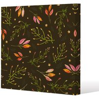 Benjamin Tate Design Green Branches (Canvas Print) / 77 x 77 x 4cm in Natural | Size: 77 x 77 x 4 cm