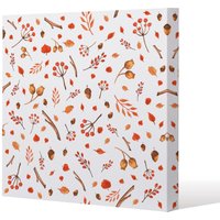 Benjamin Tate Design Acorns & Leaves (Canvas Print) / 61 x 61 x 4cm in Natural | Size: 61 x 61 x 4 cm