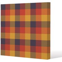 Benjamin Tate Design Orange Check Pattern (Canvas Print) / 61 x 61 x 4cm in Natural | Size: 61 x 61 x 4 cm