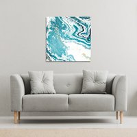 Benjamin Tate Design Blue Marble (Canvas Print) / 90 x 90 x 4cm in Natural | Size: 90 x 90 x 4 cm