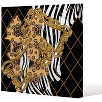 Benjamin Tate Design Zebra & Baroque (Canvas Print) / 127 x 127 x 4cm in Natural | Size: 127 x 127 x 4 cm
