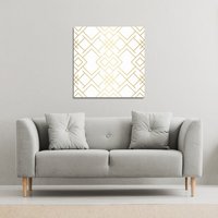 Benjamin Tate Design Golden Geo Pattern (Canvas Print) / 114 x 114 x 4cm in Natural | Size: 114 x 114 x 4 cm