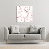 Benjamin Tate Design Pink Marble (Canvas Print) / 101 x 101 x 4cm in Natural | Size: 101 x 101 x 4 cm