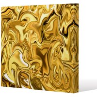 Benjamin Tate Design Golden Liquid (Canvas Print) / 114 x 114 x 4cm in Natural | Size: 114 x 114 x 4 cm