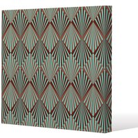 Benjamin Tate Design Green Geometric Rays (Canvas Print) / 61 x 61 x 4cm in Natural | Size: 61 x 61 x 4 cm