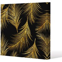 Benjamin Tate Design Golden Tropical (Canvas Print) / 46 x 46 x 4cm in Natural | Size: 46 x 46 x 4 cm
