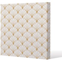 Benjamin Tate Design Gold Shells (Canvas Print) / 90 x 90 x 4cm in Natural | Size: 90 x 90 x 4 cm