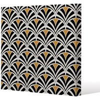 Benjamin Tate Design Black & Gold Shells Geometric (Canvas Print) / 61 x 61 x 4cm in Natural | Size: 61 x 61 x 4 cm