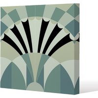 Benjamin Tate Design Green Geo Arches (Canvas Print) / 101 x 101 x 4cm in Natural | Size: 101 x 101 x 4 cm
