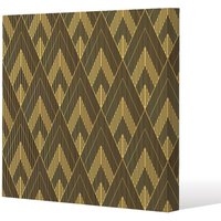 Benjamin Tate Design Black & Gold Striped Triangles (Canvas Print) / 127 x 127 x 4cm in Natural | Size: 127 x 127 x 4 cm