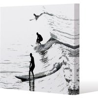 Benjamin Tate Design Surfers (Canvas Print) / 61 x 61 x 4cm in Natural | Size: 61 x 61 x 4 cm