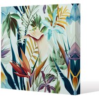 Benjamin Tate Design Tropical Plants (Canvas Print) / 114 x 114 x 4cm in Natural | Size: 114 x 114 x 4 cm
