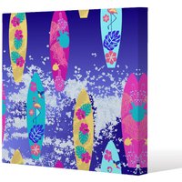 Benjamin Tate Design Tropical Surf (Canvas Print) / 127 x 127 x 4cm in Natural | Size: 127 x 127 x 4 cm