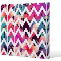Benjamin Tate Design Tropical Geometric Zig Zags (Canvas Print) / 101 x 101 x 4cm in Natural | Size: 101 x 101 x 4 cm