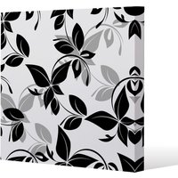 Benjamin Tate Design Black & White Floral (Canvas Print) / 114 x 114 x 4cm in Natural | Size: 114 x 114 x 4 cm