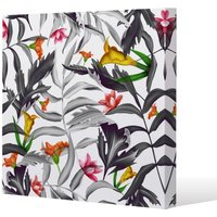 Benjamin Tate Design Monochrome Leaves (Canvas Print) / 101 x 101 x 4cm in Natural | Size: 101 x 101 x 4 cm
