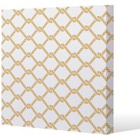 Benjamin Tate Design Gold Chainlink Rope (Canvas Print) / 61 x 61 x 4cm in Natural | Size: 61 x 61 x 4 cm
